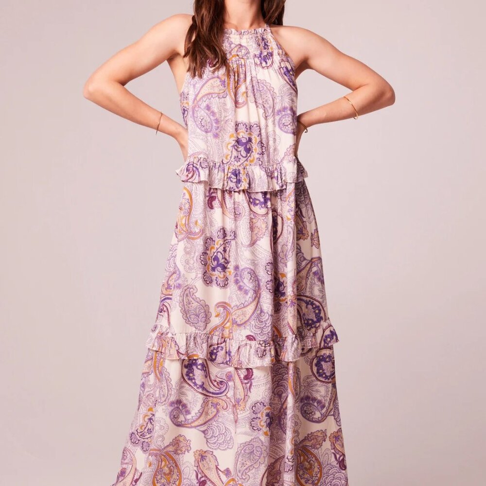NWT Band of the Free Liliane Purple Maxi Dress (Sold at Free People) Size L